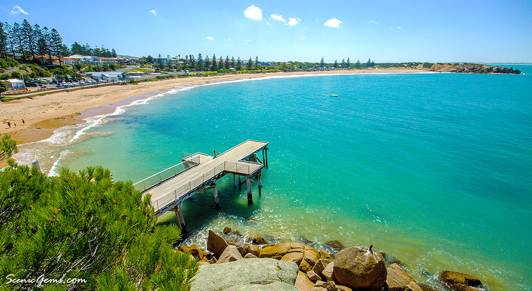 Cross-shaped wharf at Horseshoe Bay, Port Elliot, South Australia