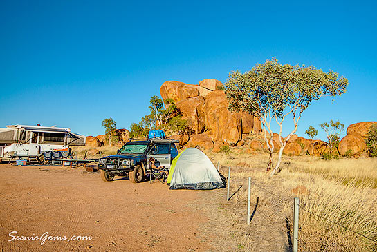 Camping area at Devils Marbles, Northern Territory