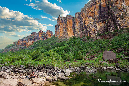 View of the escarpment at Jim Jim Falls, Kakadu, Northern Territory