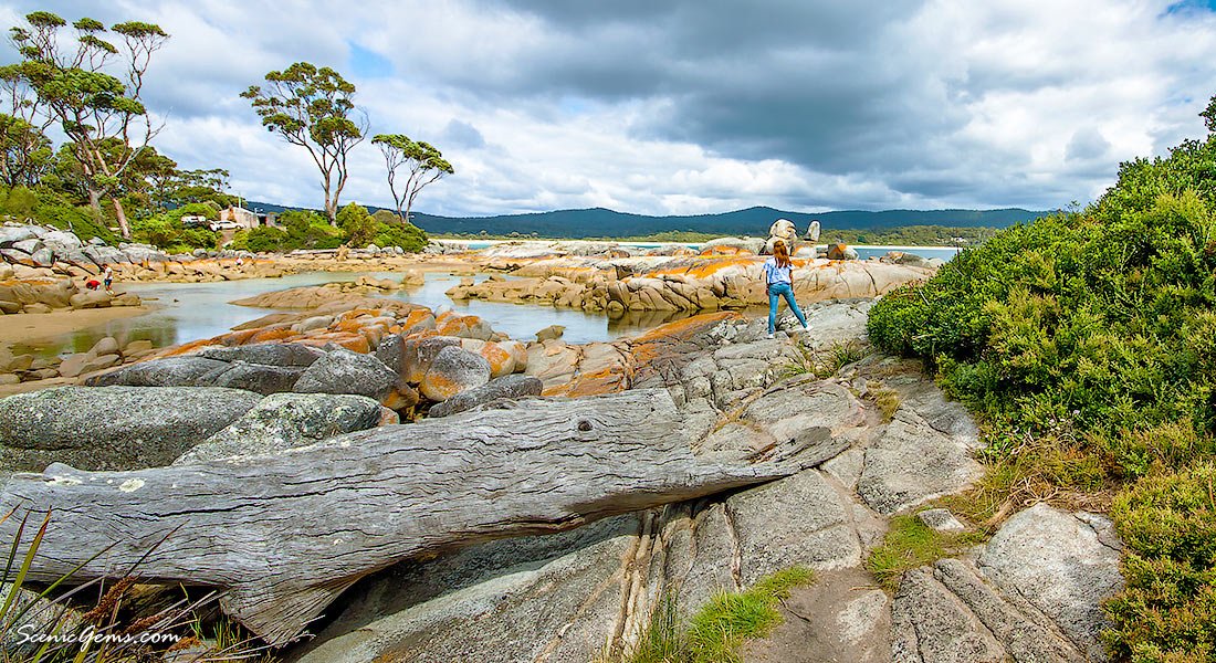 Scenic views at Boat Harbour Point, Binalong Bay, Tasmania