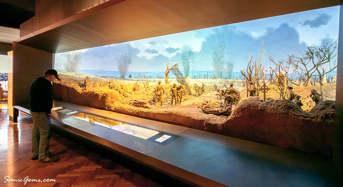Large wartime display at the Australian War Memorial, Canberra, ACT, Australia
