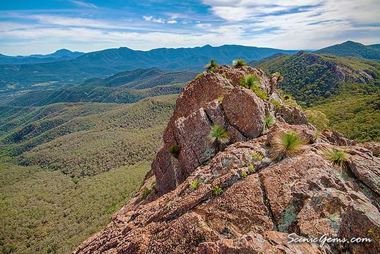 Rocky peak atop of Mount Yulludinida, Mount Kaputar National Park, New South Wales, Australia